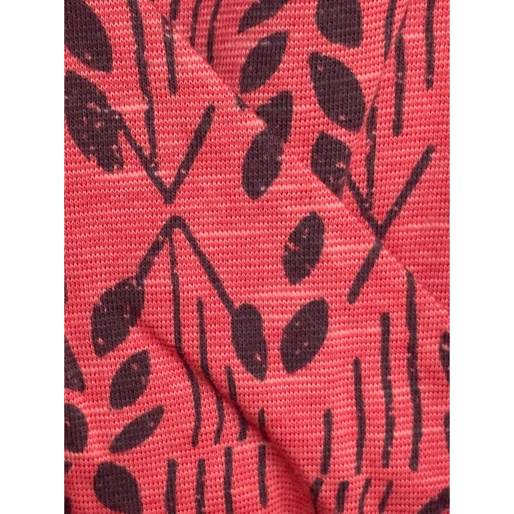 Toad&Co Rosemarie Dress Small Red Leaf Print Faux Wrap V-Neck Short Sleeve Tie - Picture 6 of 7